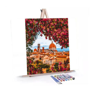 Cathedral of Santa Maria del Fiore in Florence paint by numbers displayed on a easel