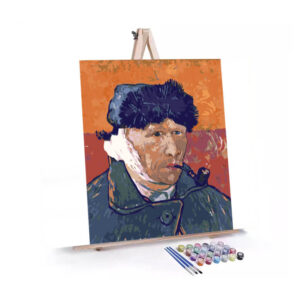 Vincent's Self Portrait paint by numbers displayed on a easel